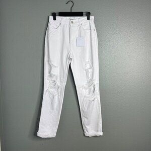 Pistola‎ Jeans Size 25 Presley High Rise Relaxed Roller Ankle Crop White NWT